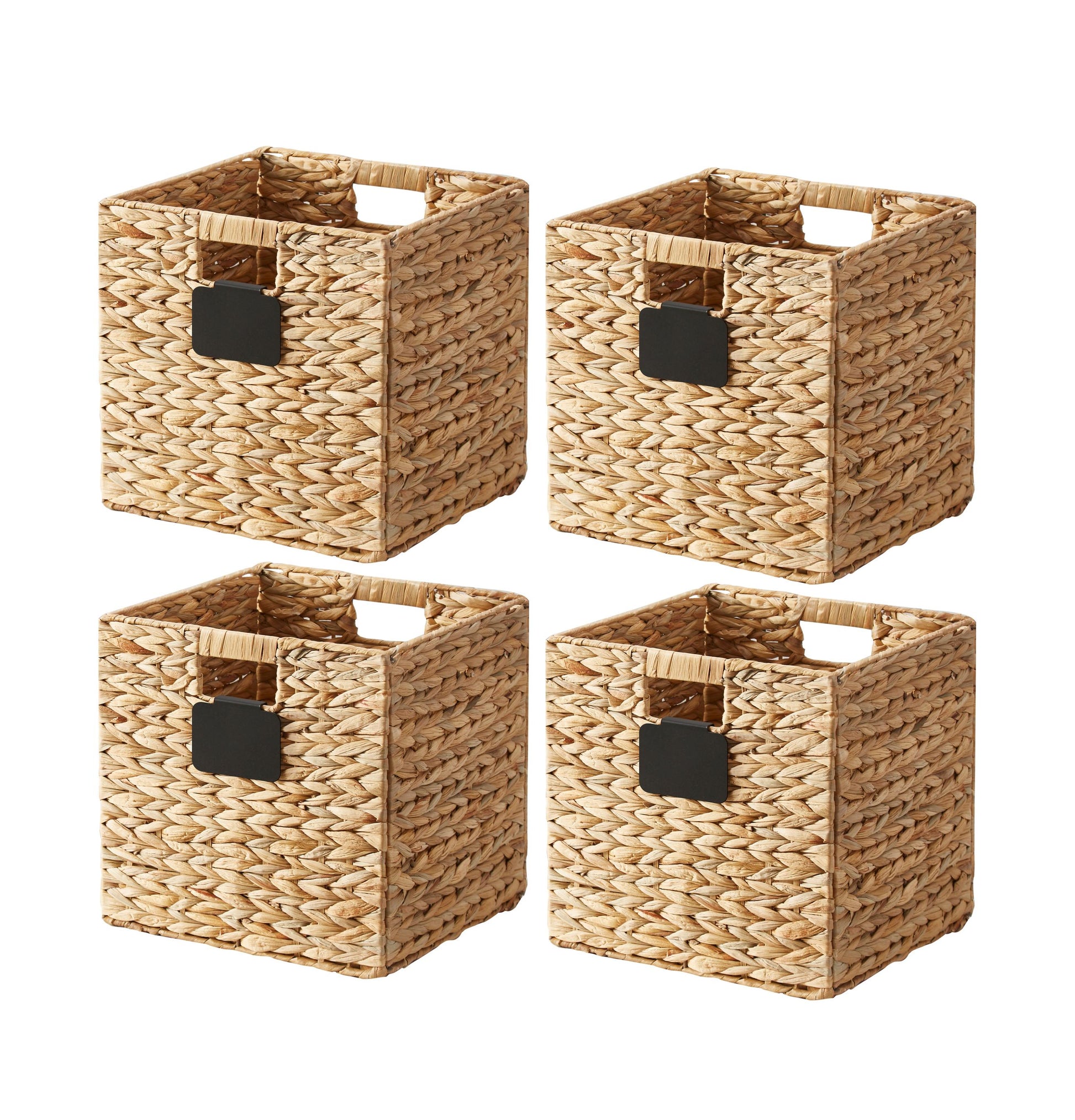 Foldable Natural Wicker Cube Storage Baskets - Set of 4 - Jewelry image 1