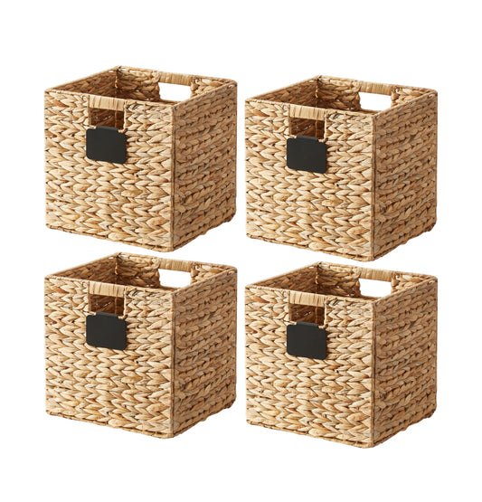 Foldable Natural Wicker Cube Storage Baskets - Set of 4 - Jewelry image 1
