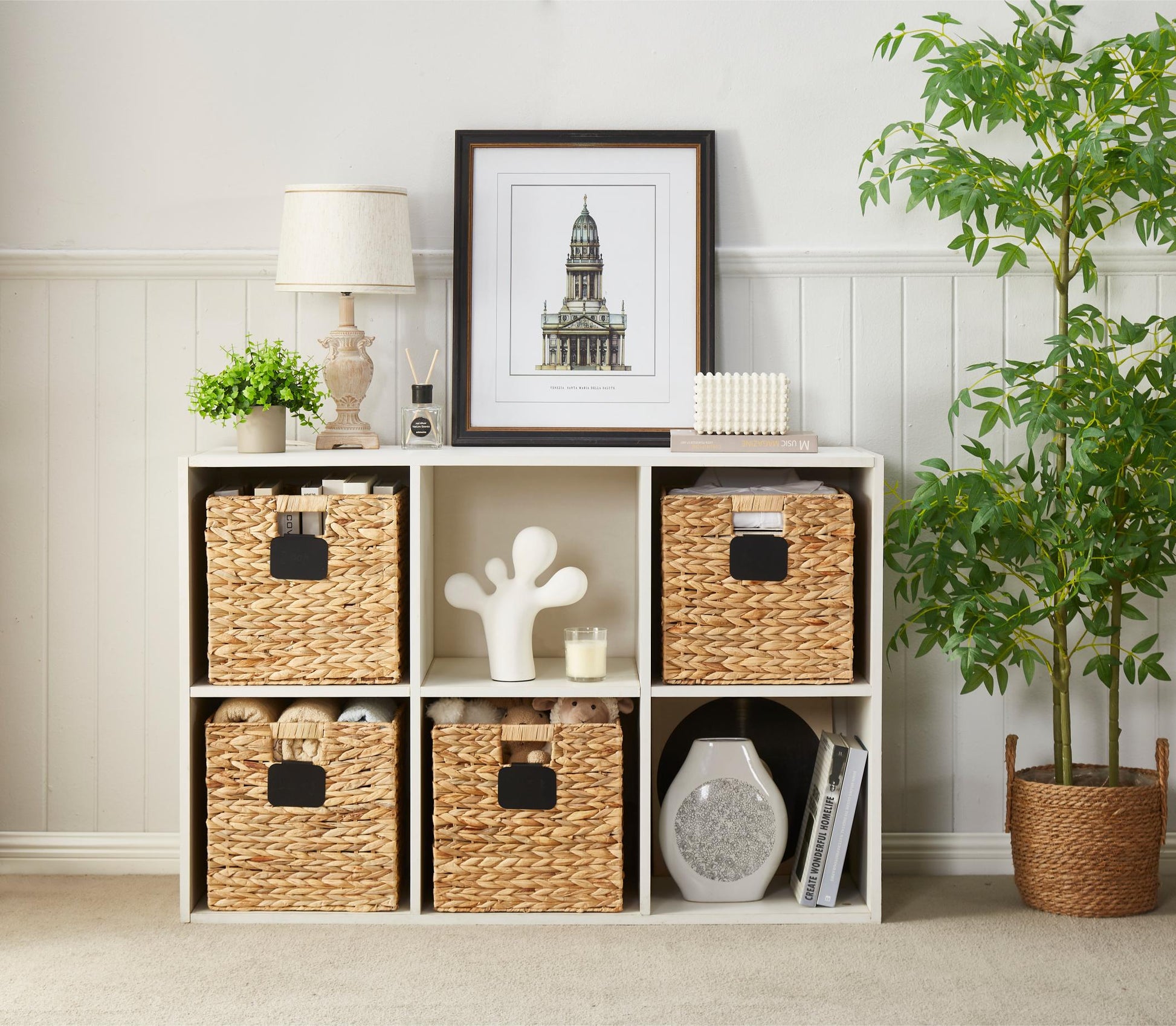 Foldable Natural Wicker Cube Storage Baskets - Set of 4 - Jewelry image 6