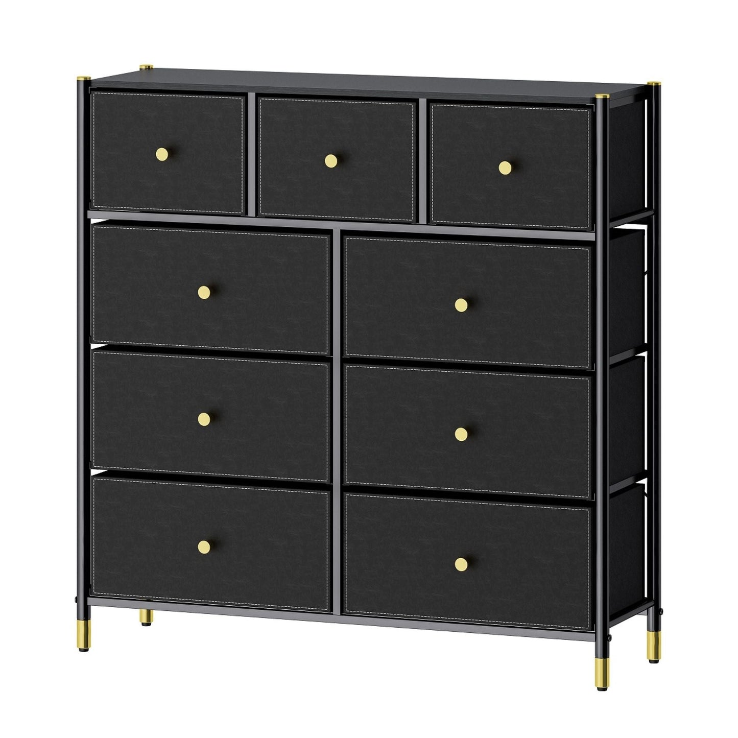 Tall Dresser Storage with Baskets | 4 Tier - 9 Drawers | Chest of Drawers - Apparel image 1