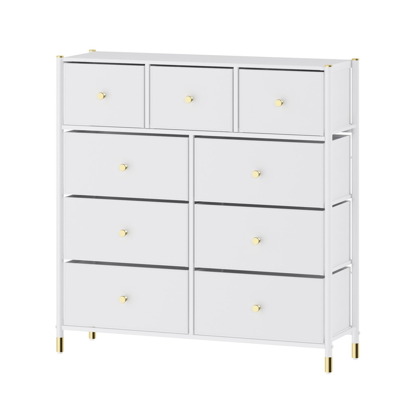 Tall Dresser Storage with Baskets | 4 Tier - 9 Drawers | Chest of Drawers - Apparel image 9