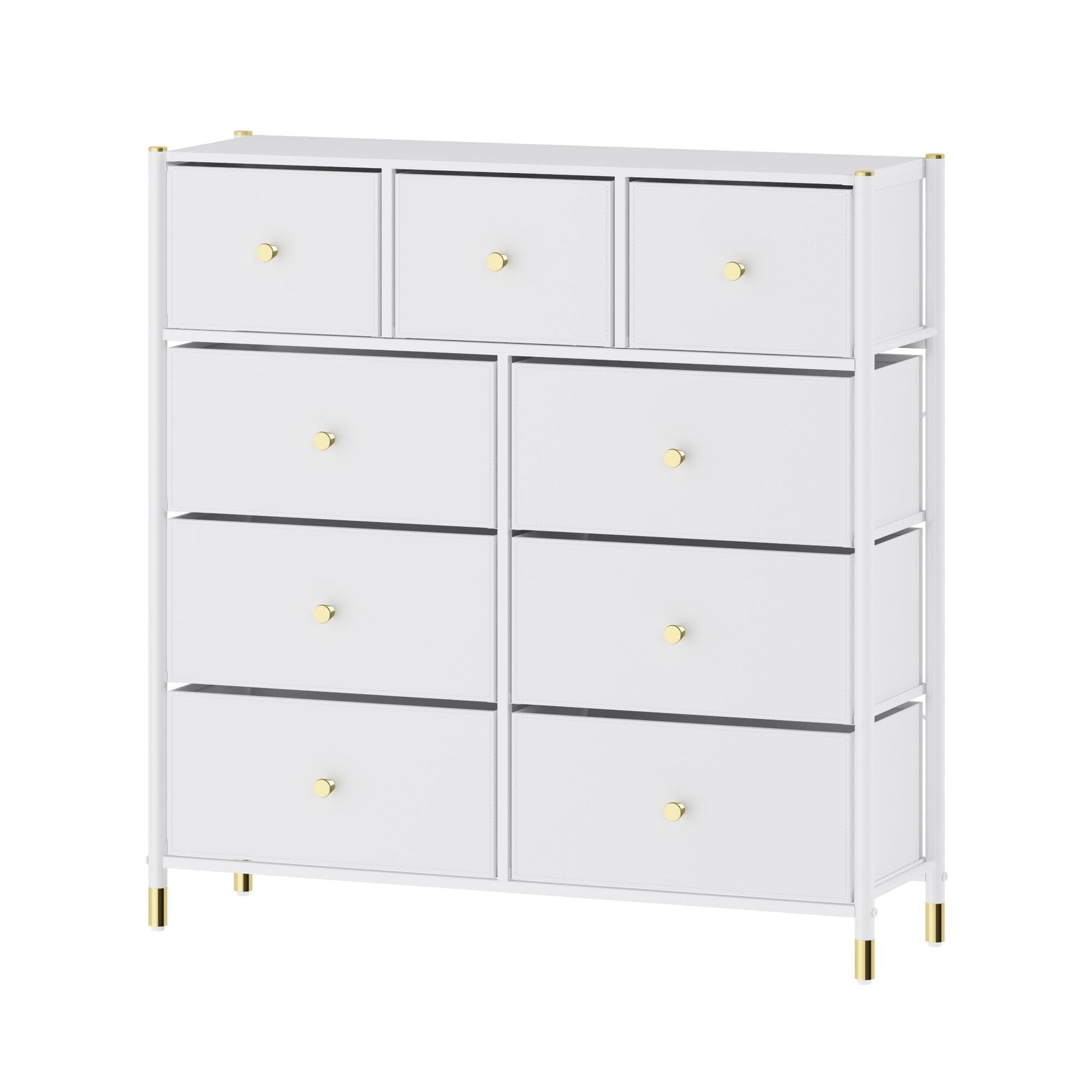 Tall Dresser Storage with Baskets | 4 Tier - 9 Drawers | Chest of Drawers - Apparel image 9