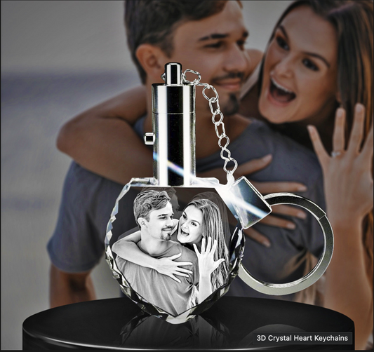 3D Crystal Heart Keychains - Gadgets image 1