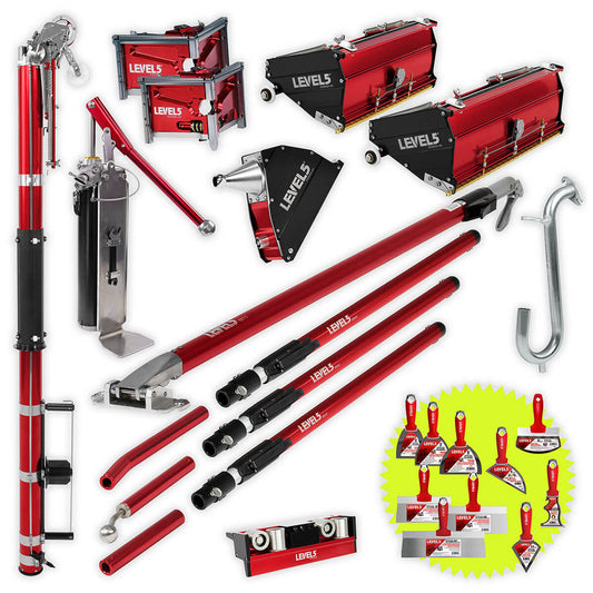 Level 5 L5T Pro Mega Taping Tool Set with Extension Handles and Bonus Hand Tool Set 4-625P - Misc image 1