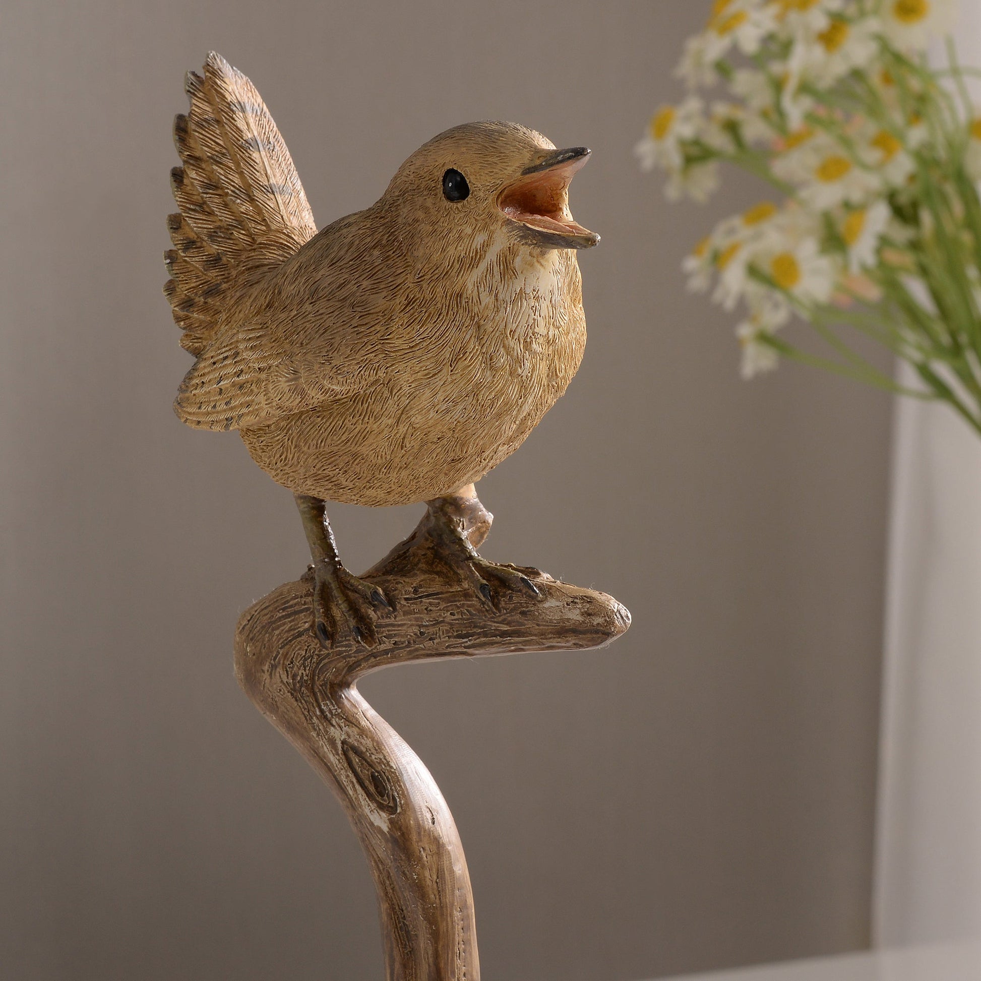 53008-D - Sing Bird On Branch Lifelike Resin Bird Home Tabletop Decor - Furniture image 12
