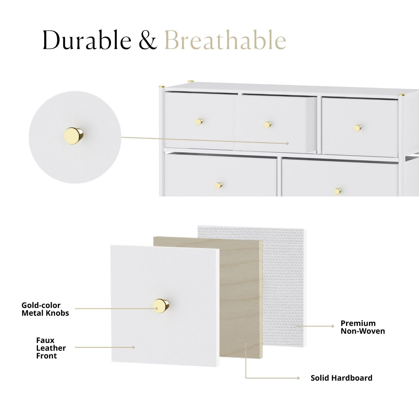 Tall Dresser Storage with Baskets | 4 Tier - 9 Drawers | Chest of Drawers - Apparel image 13