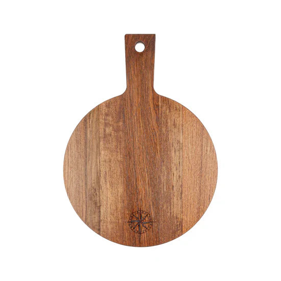 Teak Round Serving Board (Compass) - Kitchen & Dining image 1
