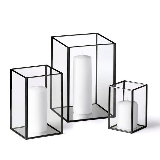 36 Slim Pillar Candles and Black Luxus Lanterns - Home Decor image 1