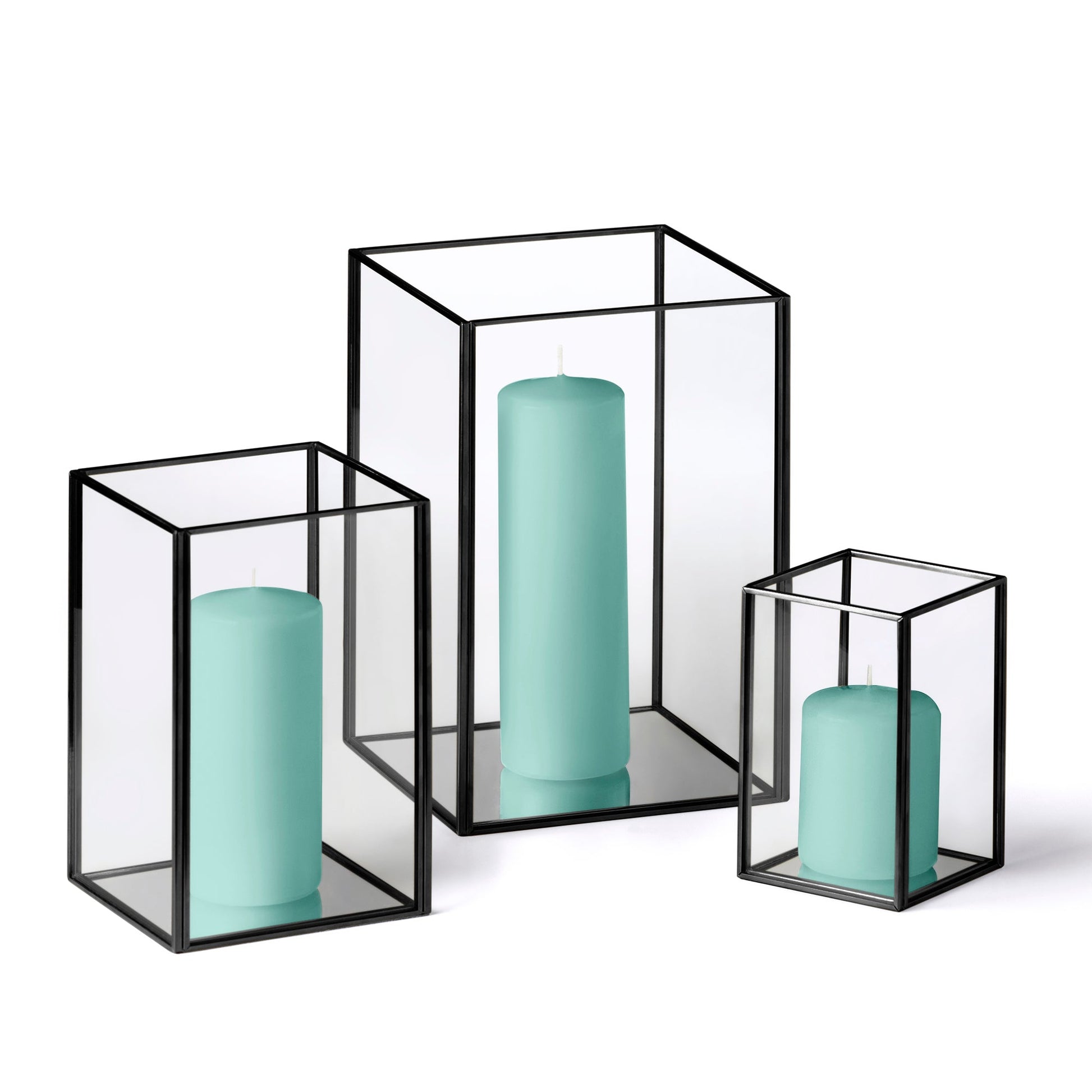 36 Slim Pillar Candles and Black Luxus Lanterns - Home Decor image 36