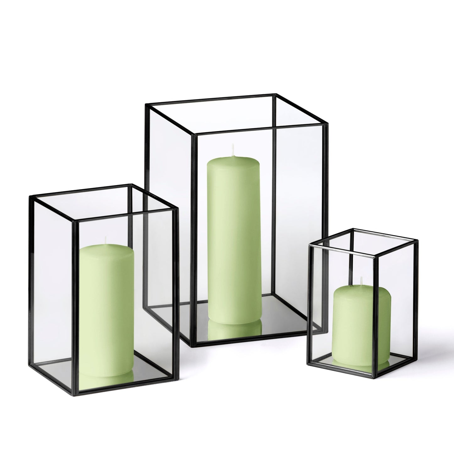 36 Slim Pillar Candles and Black Luxus Lanterns - Home Decor image 38