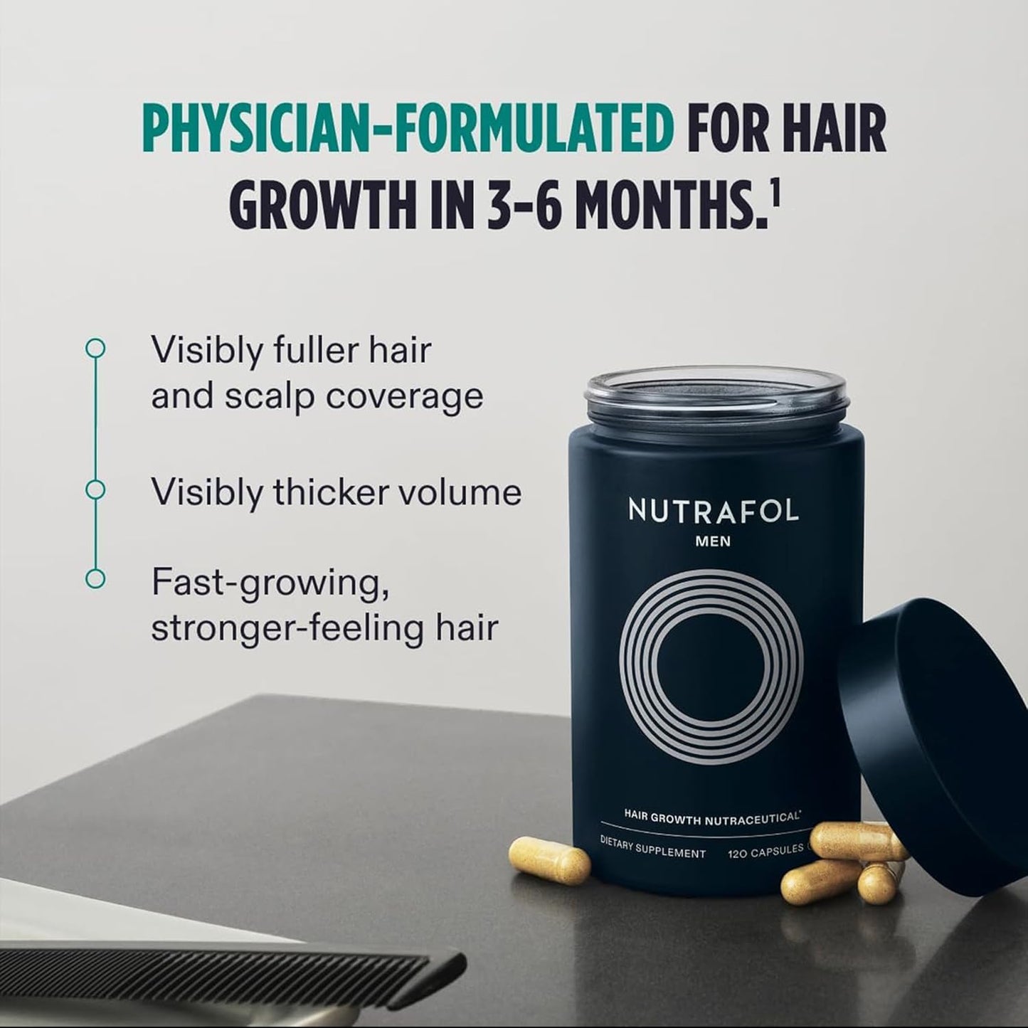 Nutrafol Men Hair Growth Supplement for Thicker - Beauty image 2