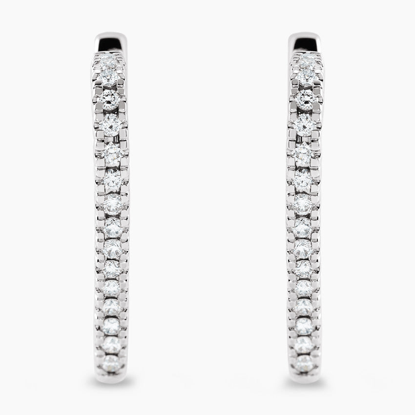 Diamond Hearted Hoops | White Gold - Jewelry image 2