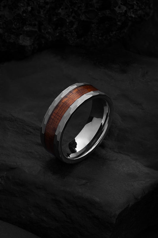 The Poseidon: Ironwood and Tungsten Ring of Endurance - Jewelry image 1