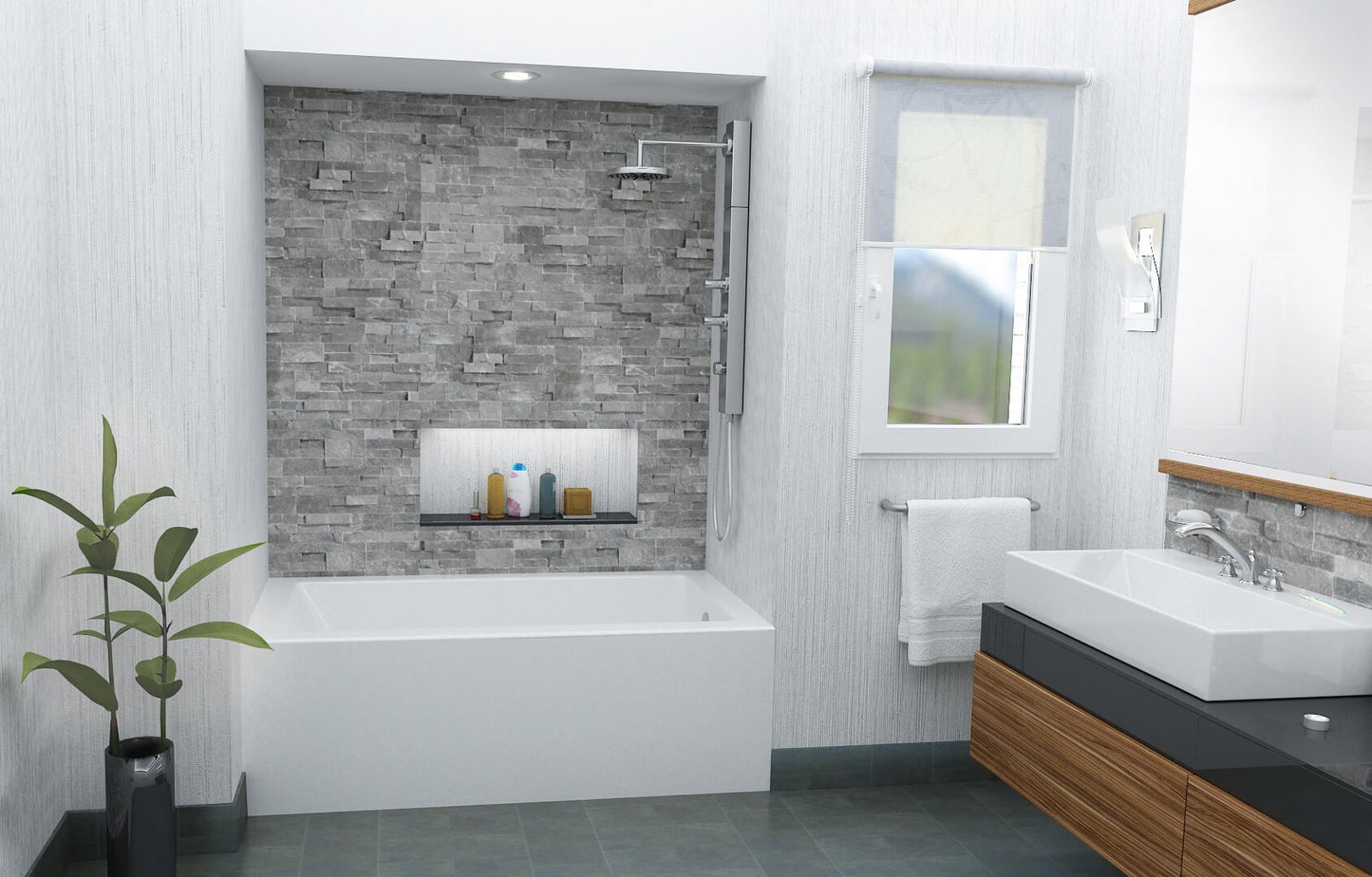 Mirolin Adora 60" x 32" Skirted Bathtub - Bedding image 1