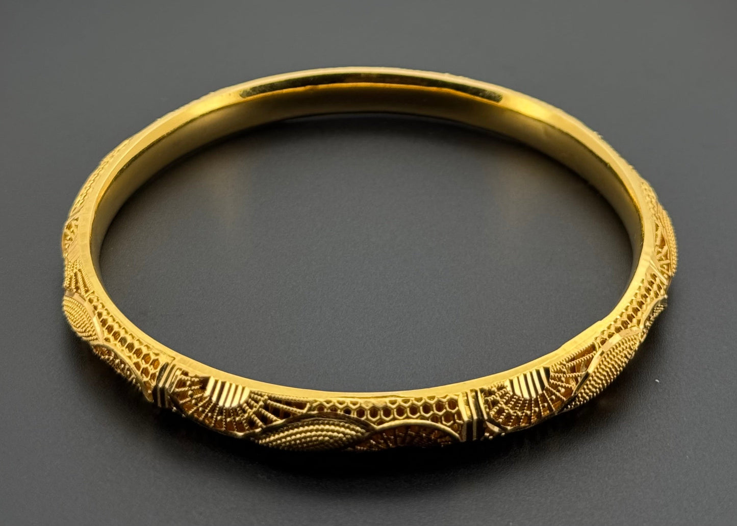 22K Solid Gold Fancy Bangles BG279 - Jewelry image 1