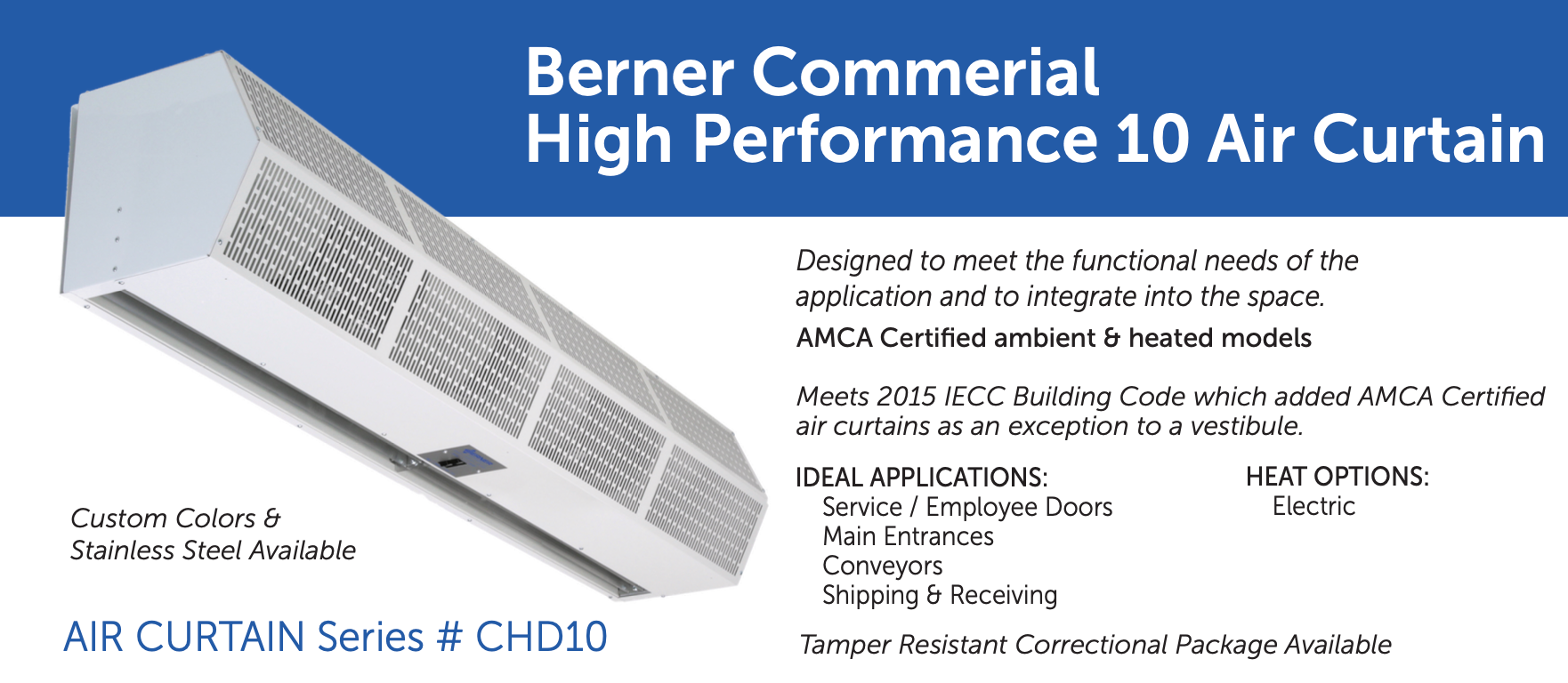 CHD10-1048AB-S01  - 48" White, Ambient Air, 208V, Single Phase, Berner Commercial High Performance 10 Series - Kitchen & Dining image 4