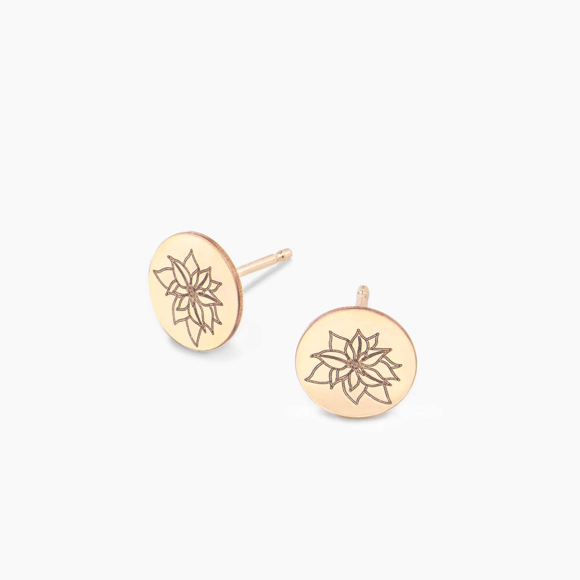Birth Flower Disc Earring - Jewelry image 3