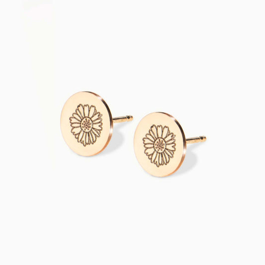 Birth Flower Disc Earring - Jewelry image 1