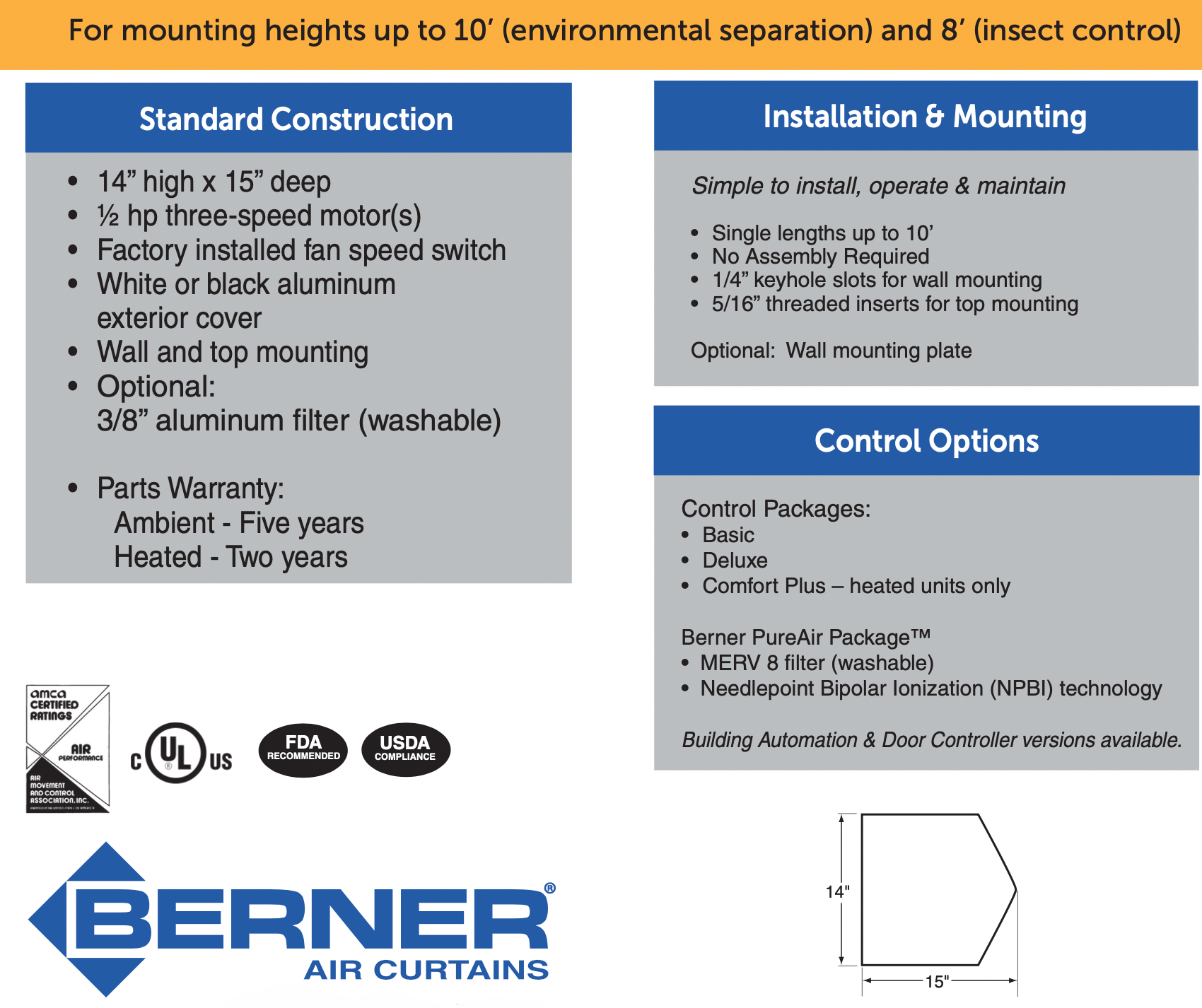 CHD10-1048AB-S01  - 48" White, Ambient Air, 208V, Single Phase, Berner Commercial High Performance 10 Series - Kitchen & Dining image 5