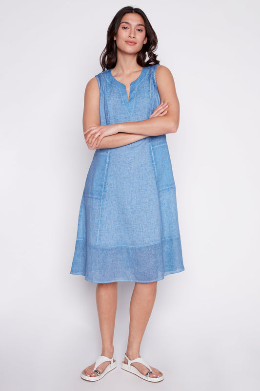 Patch pockets linen dress - Misc image 1