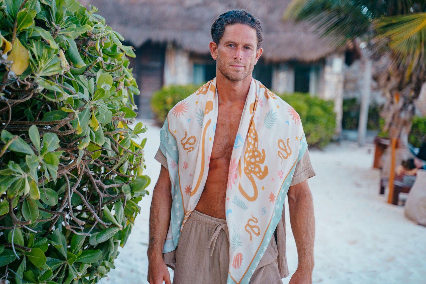 Men's Cotton Lounge Set – Mao Collar Shirt & Shorts - Misc image 6