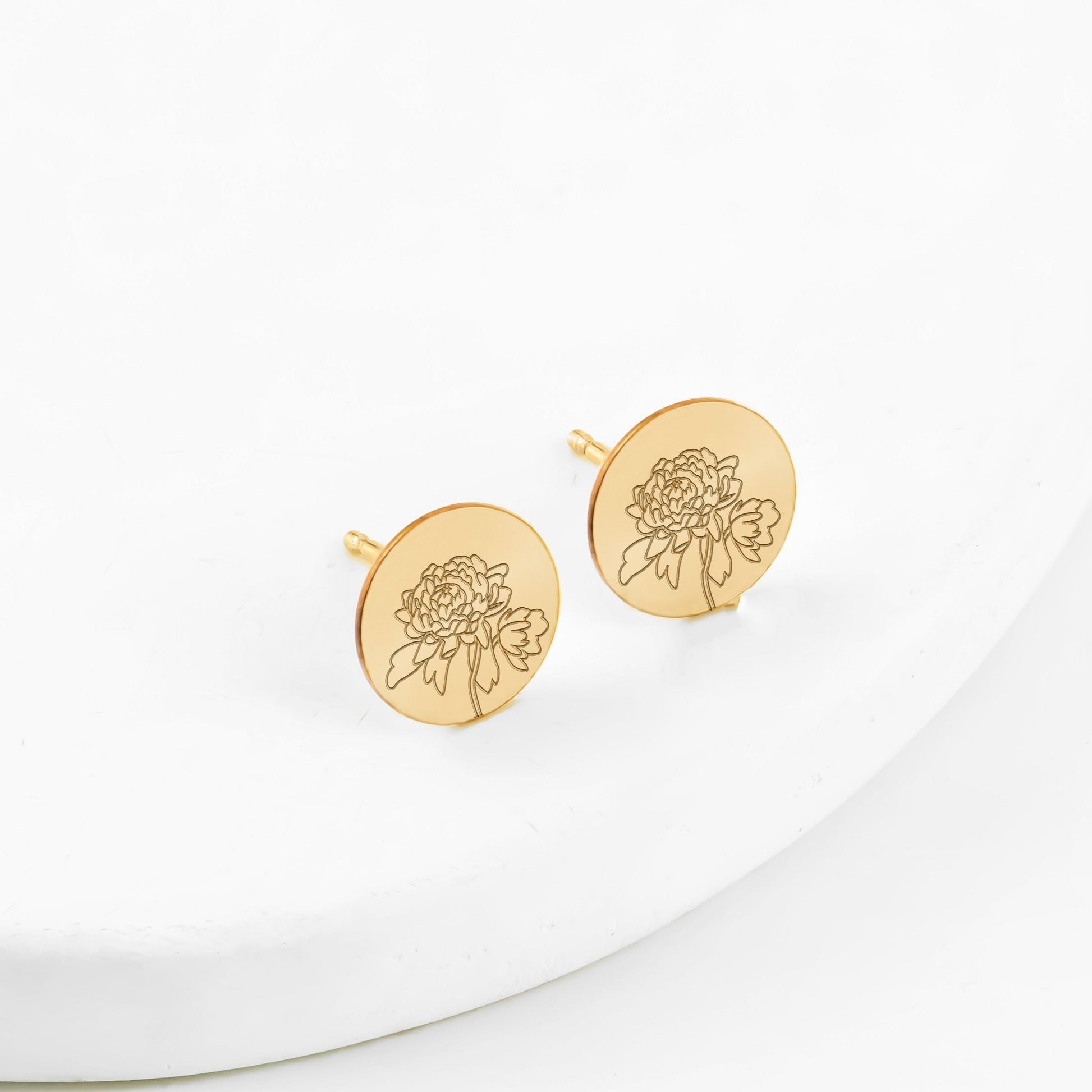 Birth Flower Disc Earring - Jewelry image 7