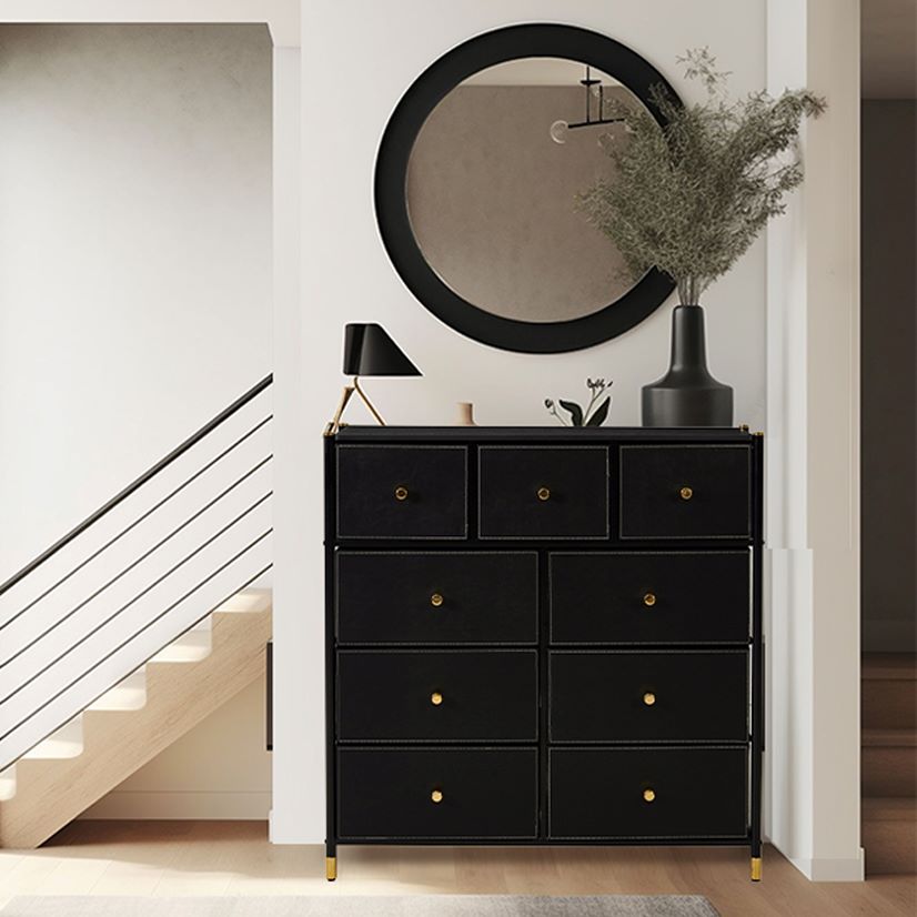Tall Dresser Storage with Baskets | 4 Tier - 9 Drawers | Chest of Drawers - Apparel image 8