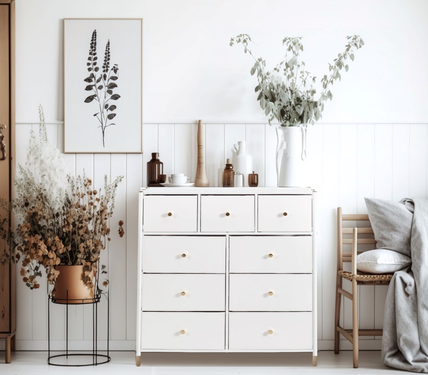 Tall Dresser Storage with Baskets | 4 Tier - 9 Drawers | Chest of Drawers - Apparel image 14