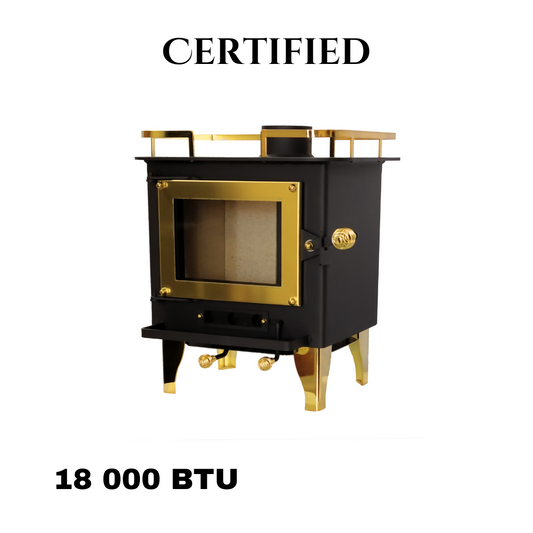 CB-1210-BR Grizzly Cubic Mini Wood Stove Brass - Furniture image 1
