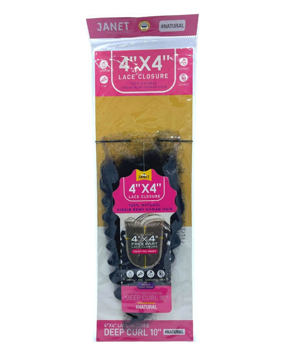 Janet Melt 4X4 100% Virgin Remy Human Hair Lace Closure - Deep Curl - Beauty image 1