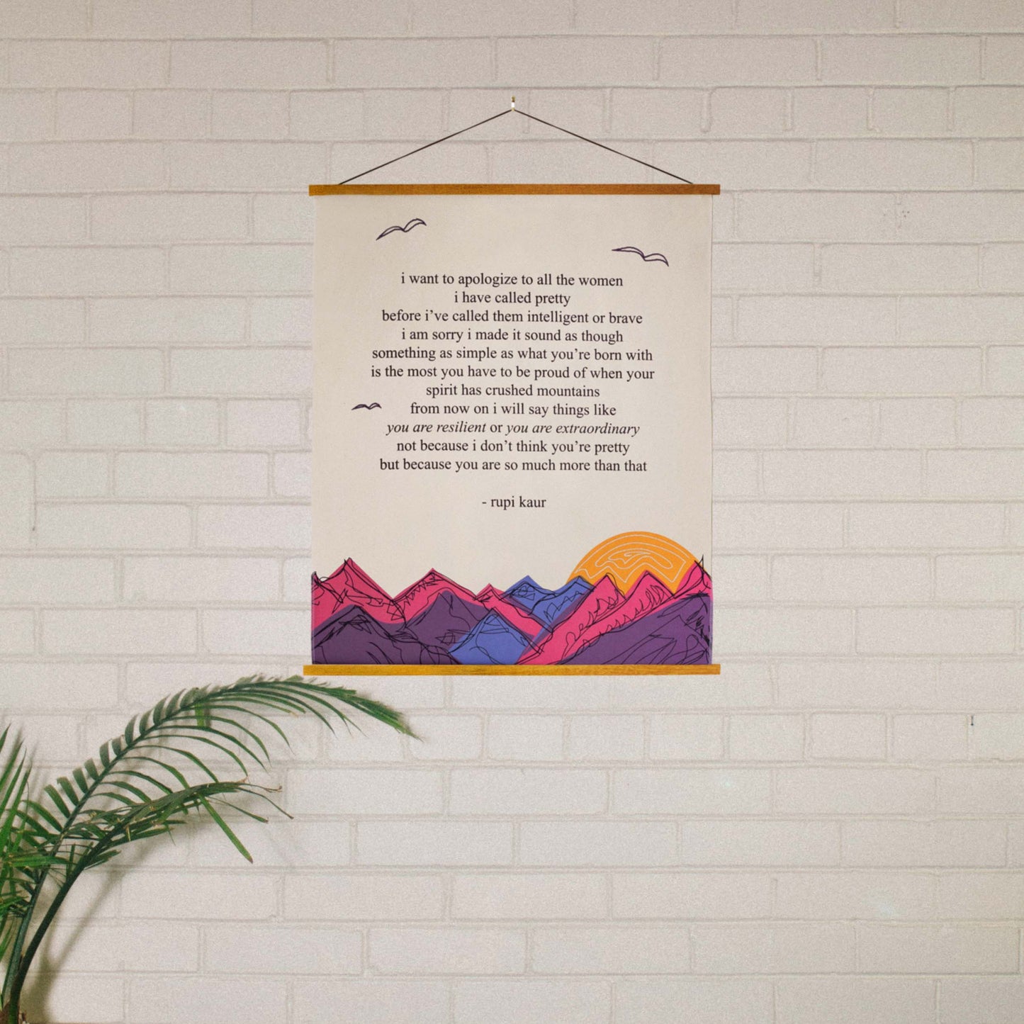 'i want to apologize' Embroidered Tapestry - Signed by Rupi Kaur - Kitchen & Dining image 6