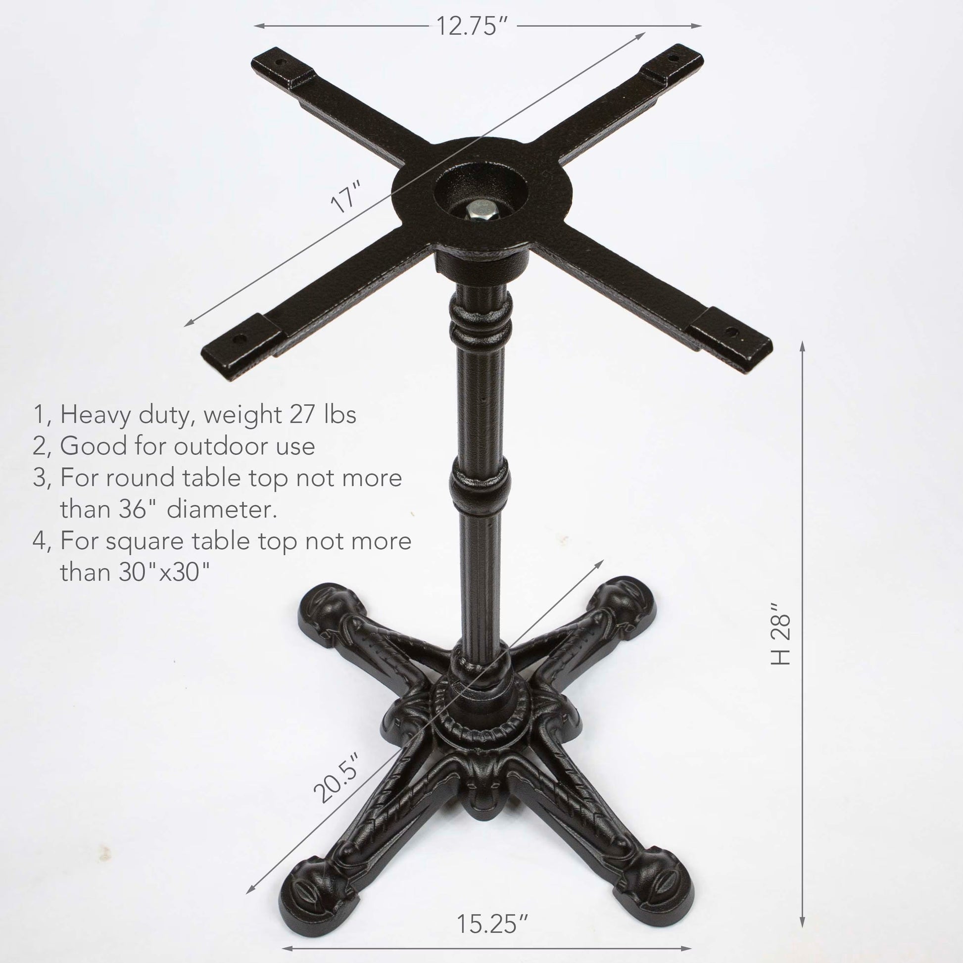 Bistro Table Base in Cast Iron, 1 PC, Pedestal Shape #JK3063 - Kitchen & Dining image 2