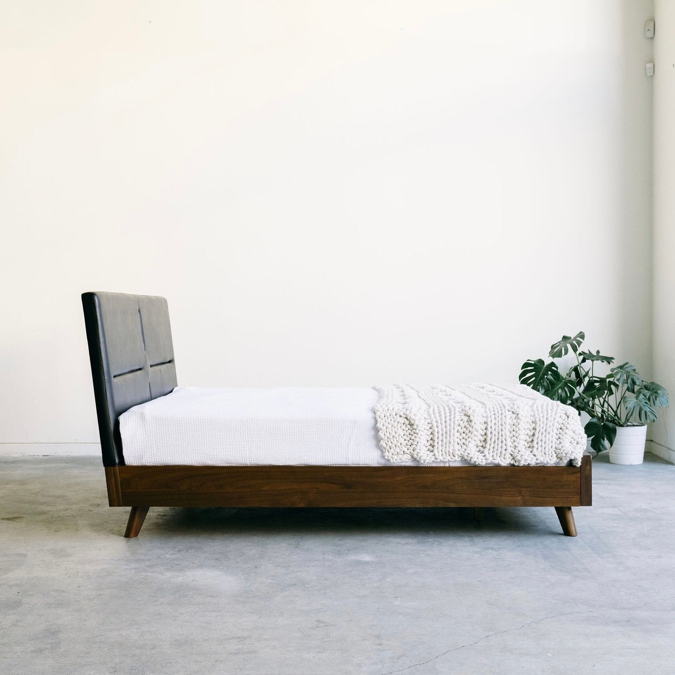 Salvatore - Leather Walnut Storage Bed - Furniture image 7