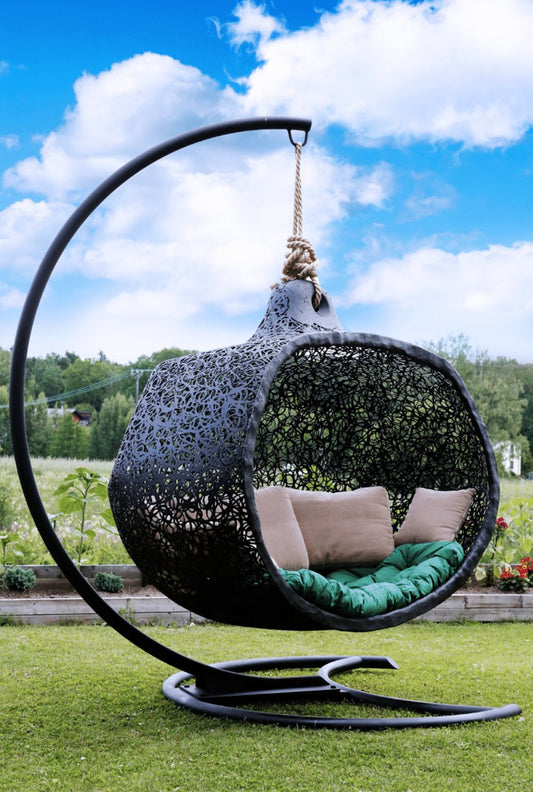 Walnut Hanging Nest Chair - Furniture image 1