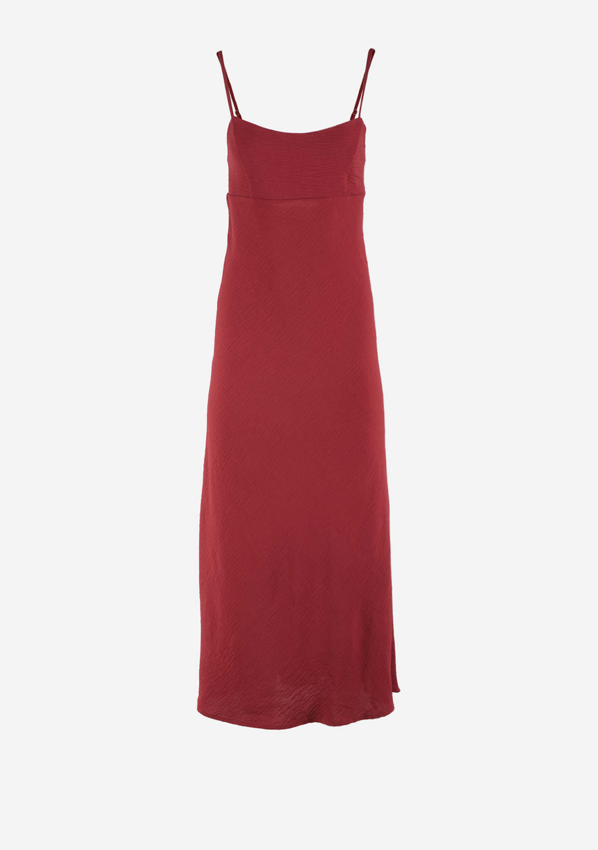 Solid Elastic Back Detail Midi Dress Brick - Misc image 1