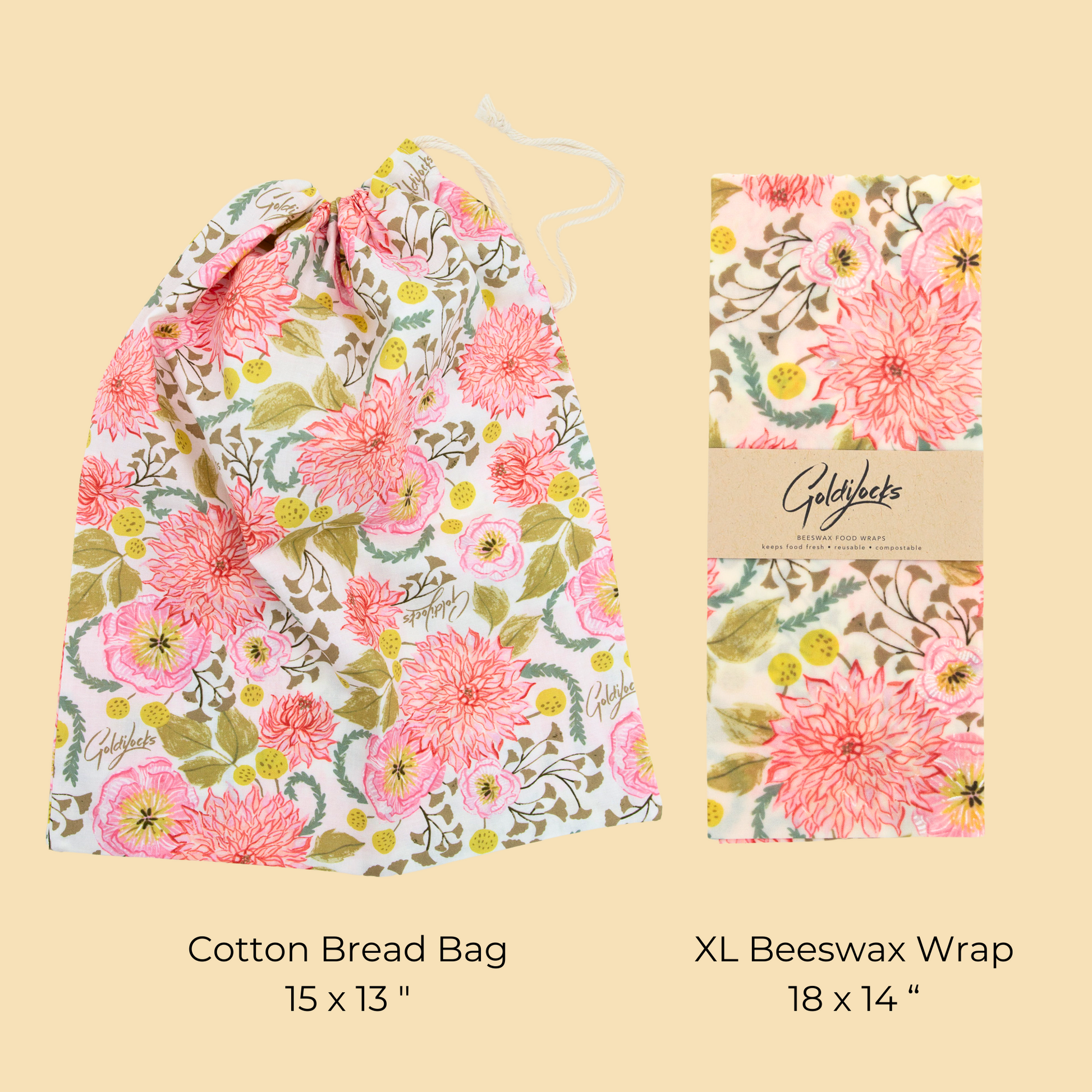 Bread Bag Set: Pink Floral - Misc image 2