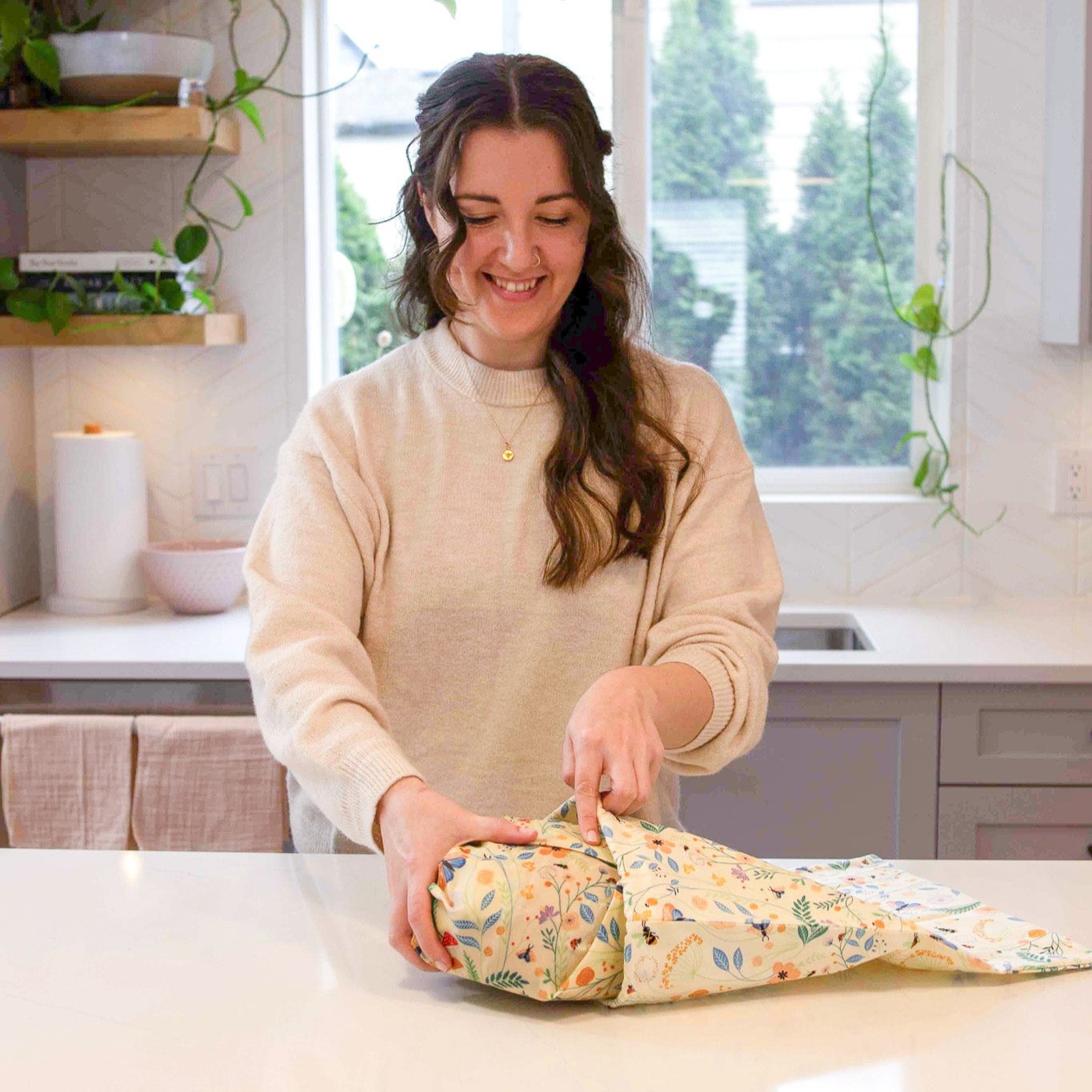 Bread Bag Set: Pink Floral - Misc image 3