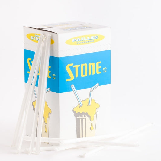 10" Super Jumbo Straws White Wrapped 083300 - 6 x 300/Case - Accessories image 1