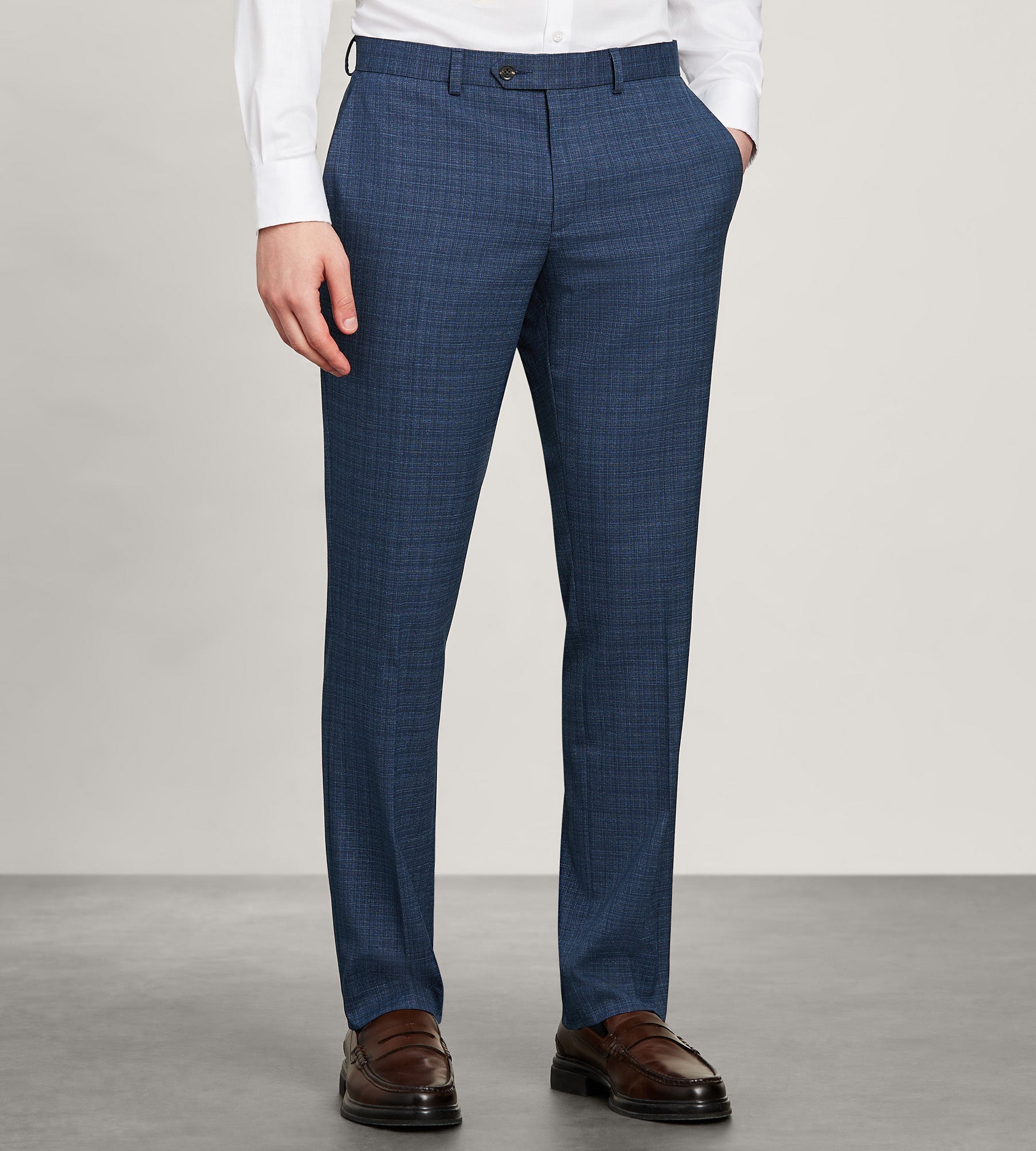 Modern Fit Blue Check Suit Pants - Misc image 1