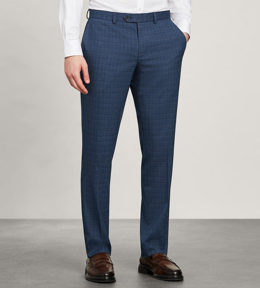 Modern Fit Blue Check Suit Pants - Misc image 1