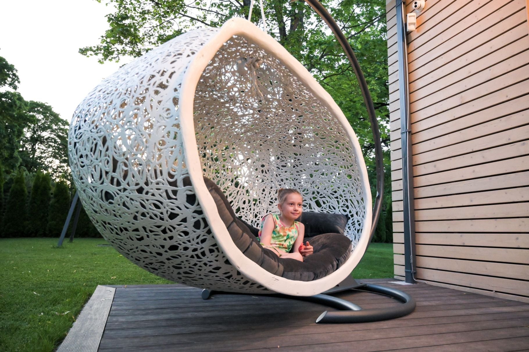 Walnut Hanging Nest Chair - Furniture image 9