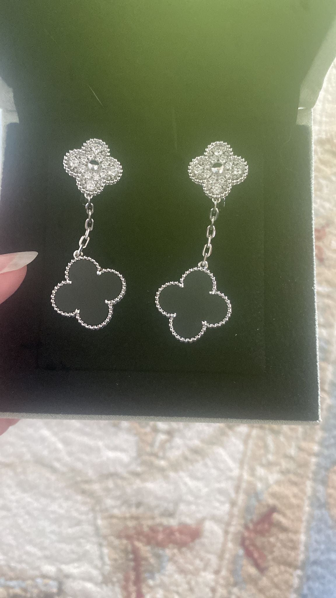 Black Onyx Diamond Drop earrings - Jewelry image 1