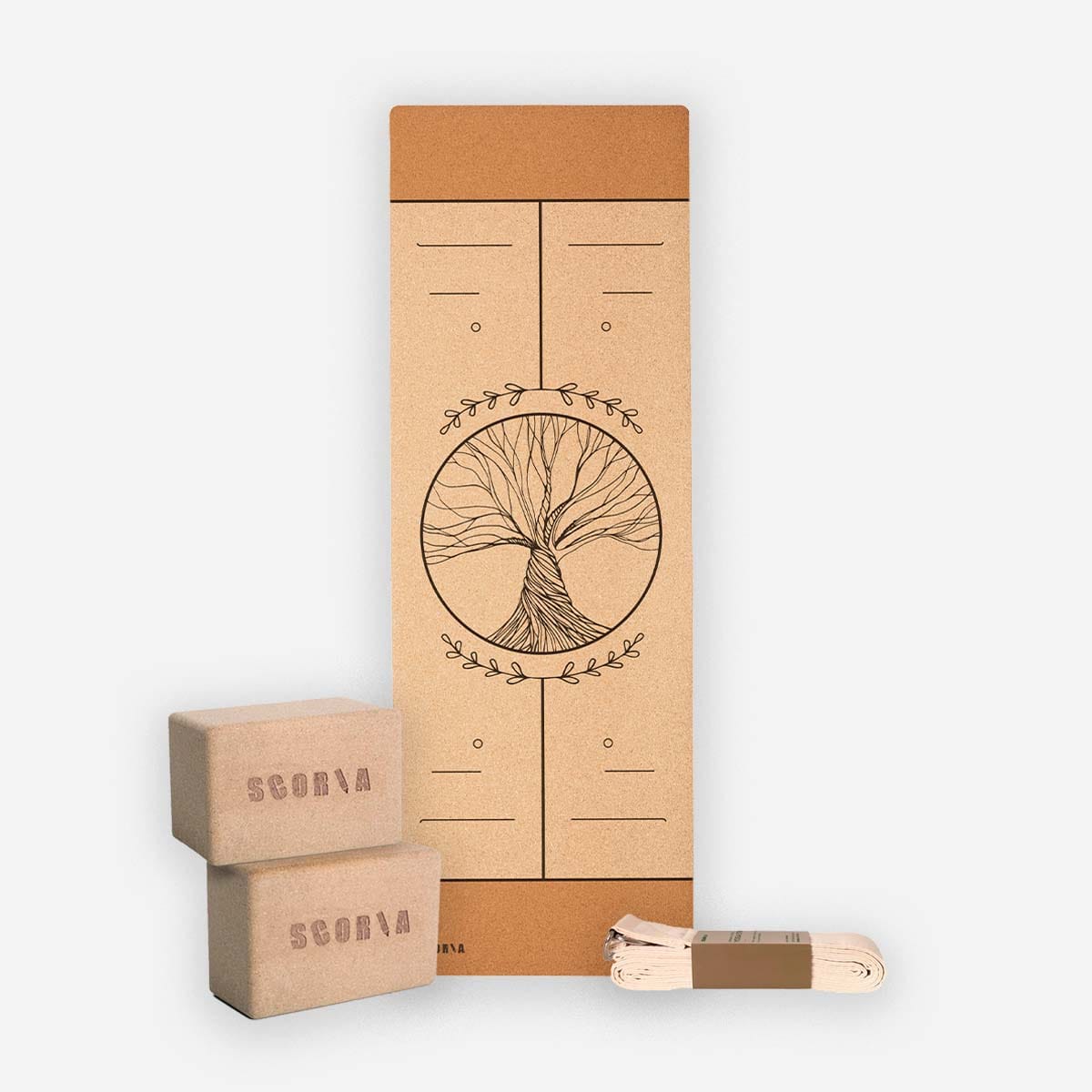 The Alignment Pack: Tree of Life Mat + 2 Blocks + Stretch Strap - Athletic image 1