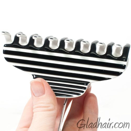 Hand Made Stripe Black and White Hair Claw - Beauty image 4