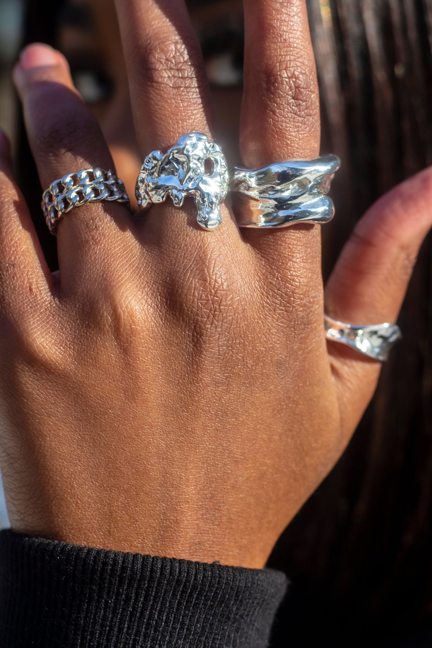 Ella Lava Ring Trio (Set of 3) - Jewelry image 3