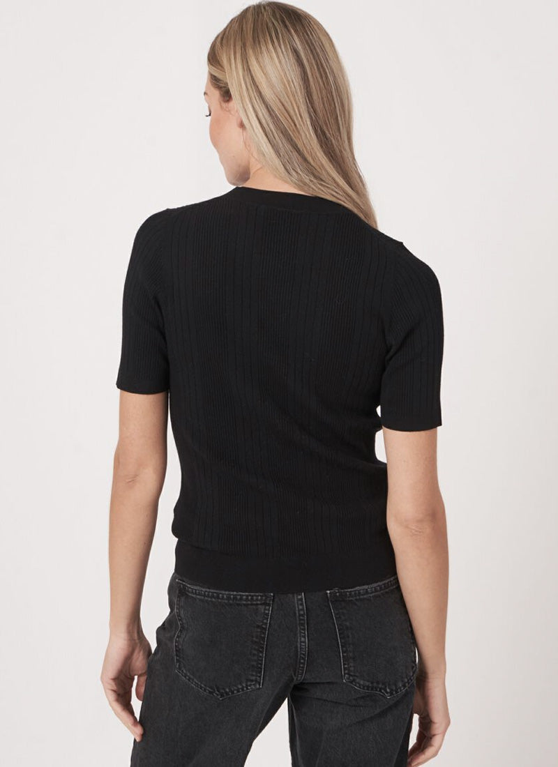 Short Sleeve Rib-Knit Top - Misc image 3