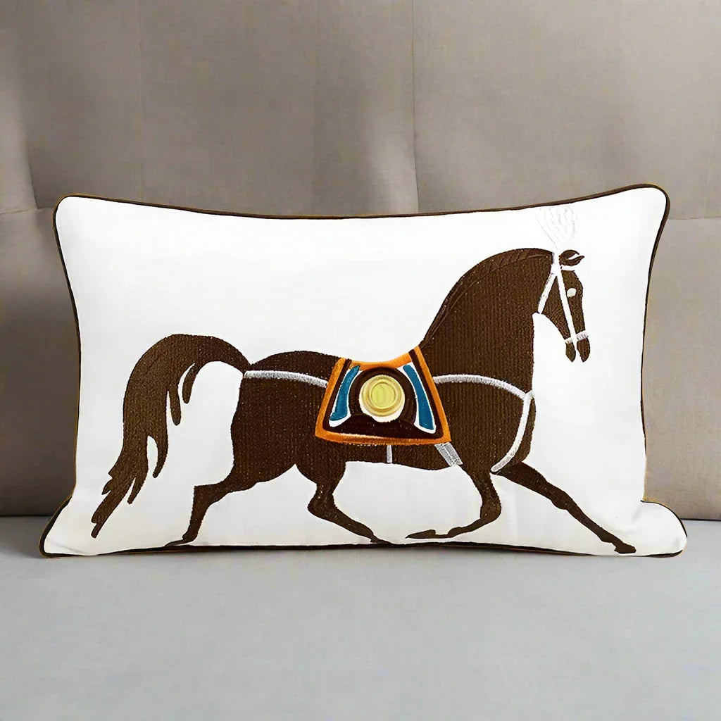 Noble Steed Embroidered Pillow Covers - Home Decor image 8