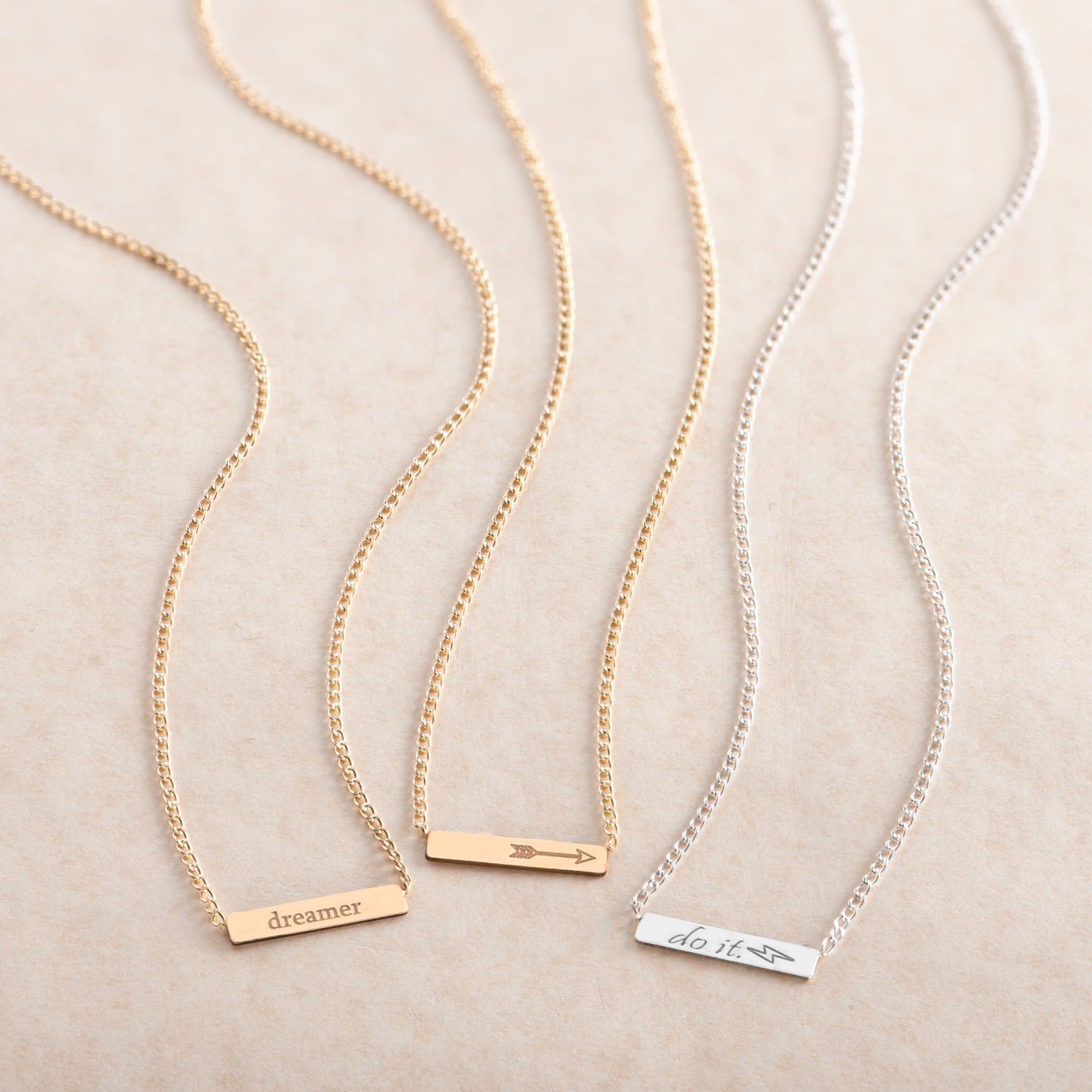 Tiny Bar Necklace w/ Curb Chain - Jewelry image 3