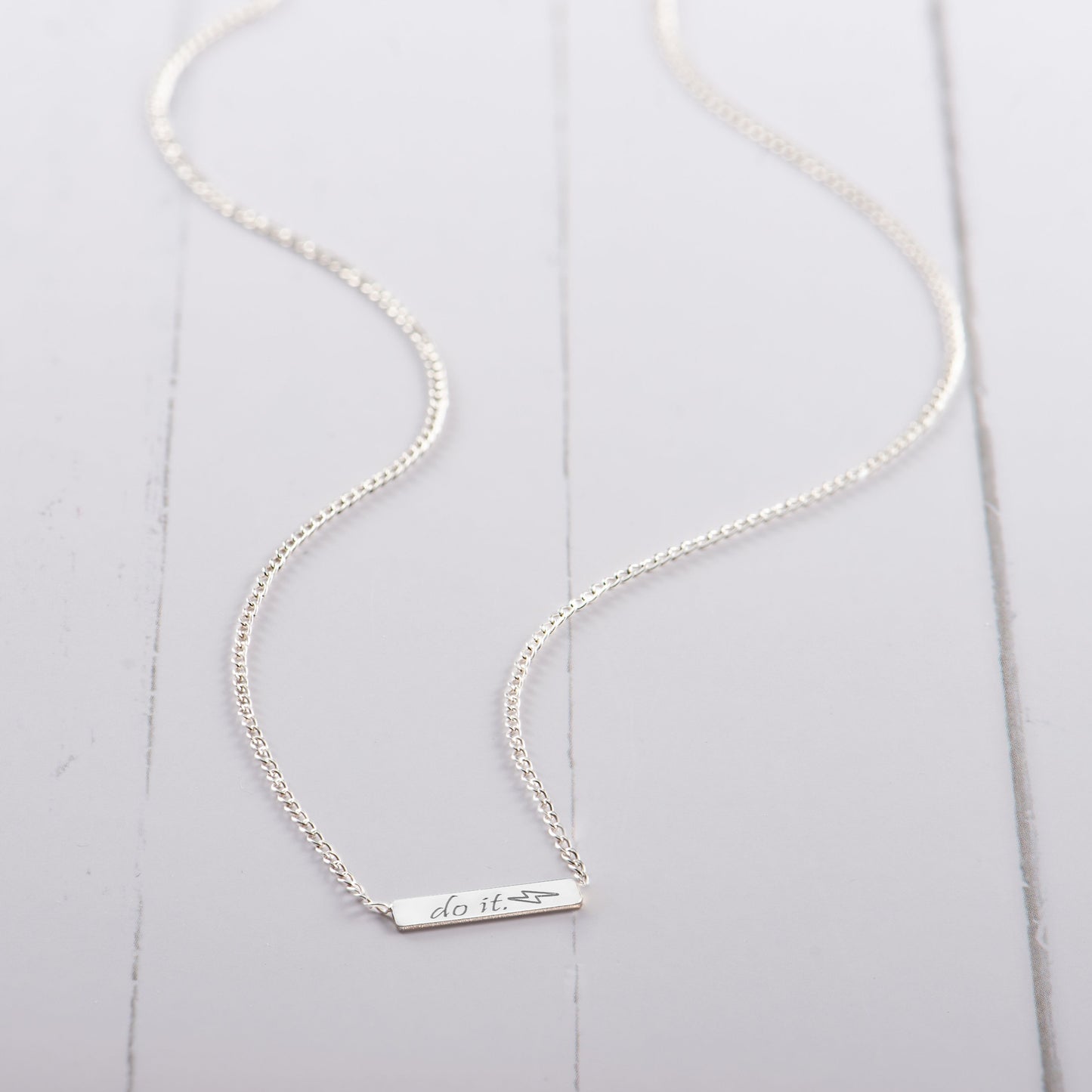 Tiny Bar Necklace w/ Curb Chain - Jewelry image 6