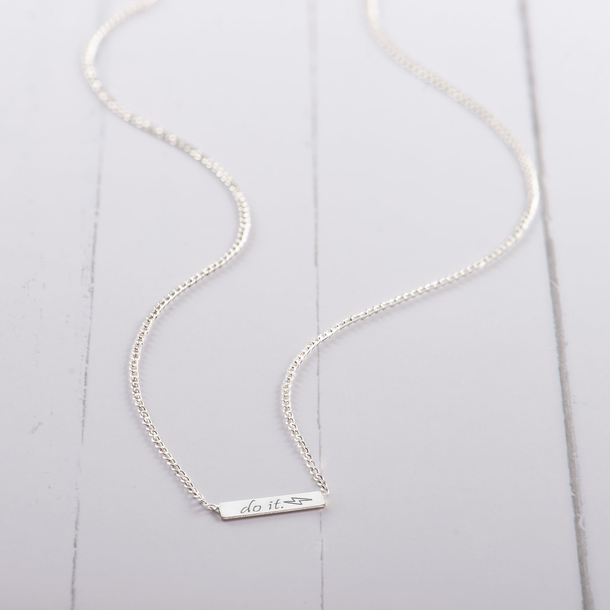 Tiny Bar Necklace w/ Curb Chain - Jewelry image 6